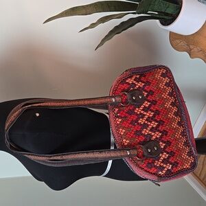 Vintage Wool Tapestry Shoulder Bag